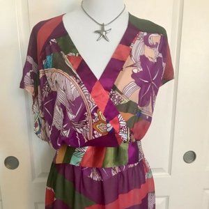 Lane Bryant 18/20 faux-wrap sheer top with sewn-in ties